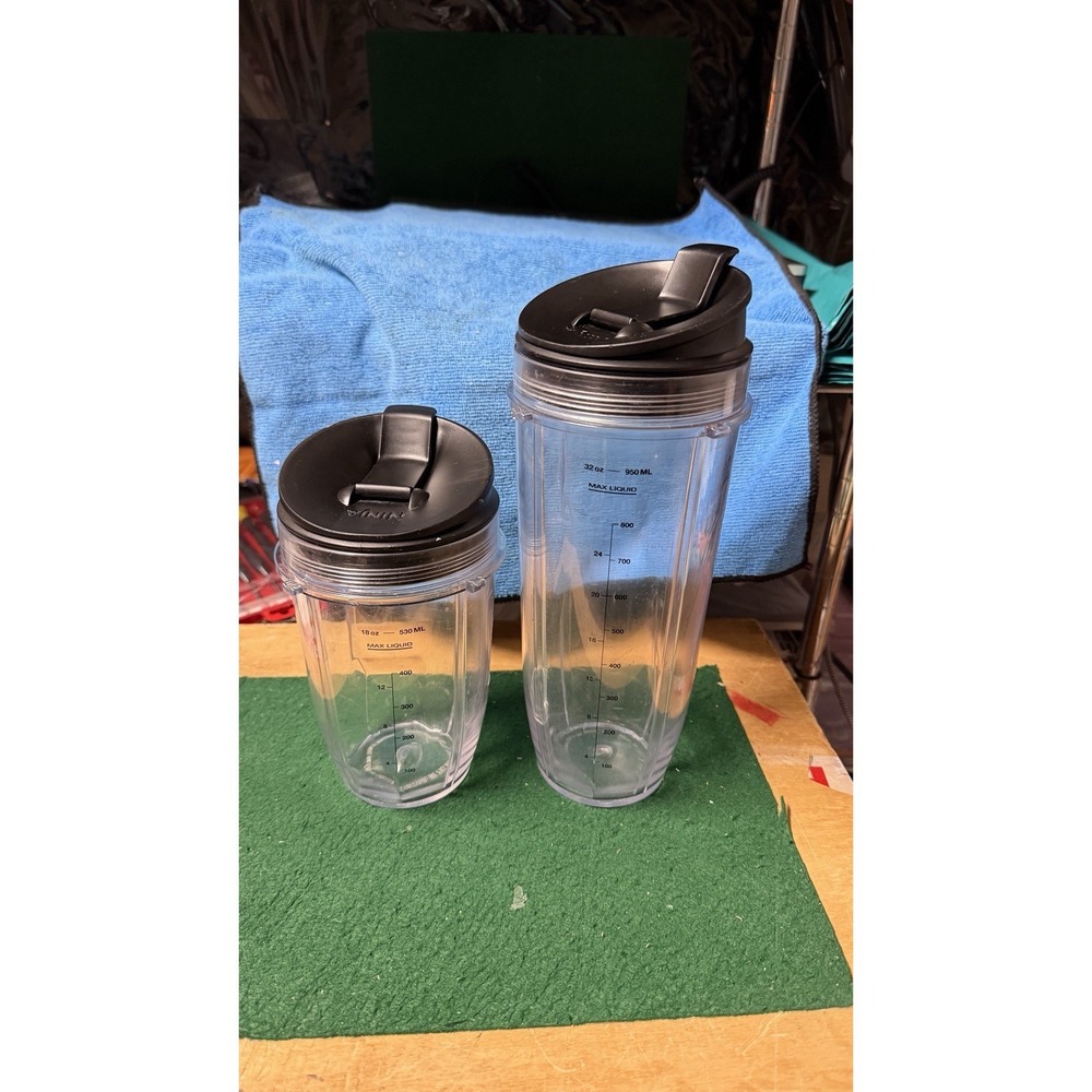 Nutri Ninja 32oz‎ & 18oz Cups w Lids + Blade 710ml Blender Set
